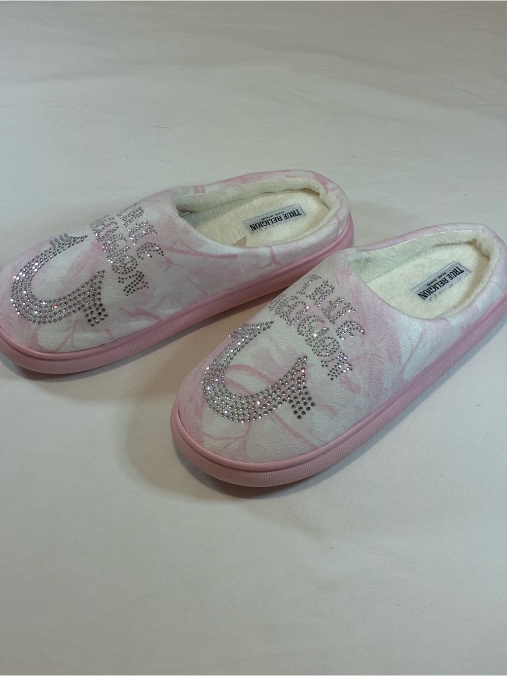 True Religion Pink Jeweled Slide Slippers - Picture 3 of 9